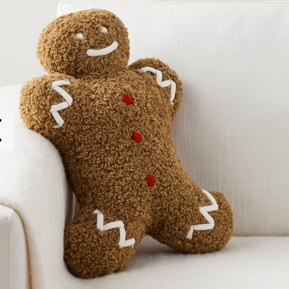 Sherpa 3D gingerbread pillow